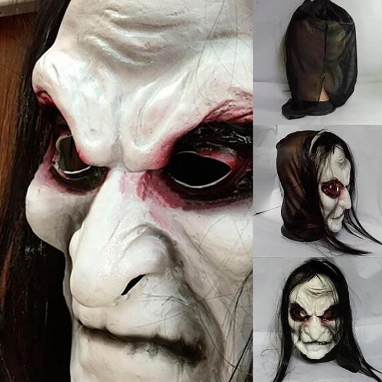 Topeng nenek sihir mak lampir keriput latex seram