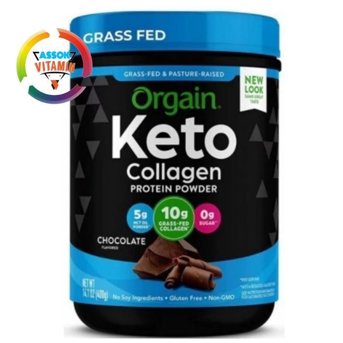 Orgain Ketogenic Keto Collagen Protein Powder MCT Oil Chocolate 400 gr
