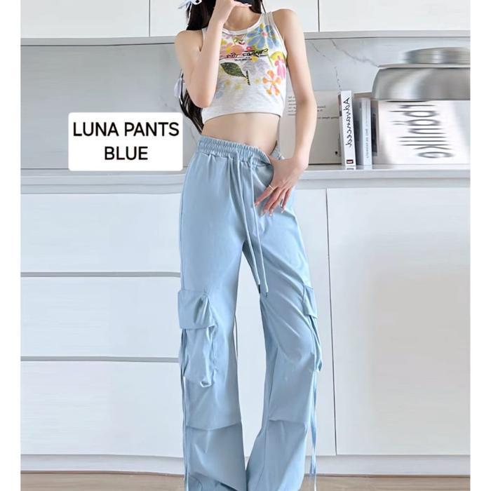 (Ready) Luna Pants Celana Panjang Cargo Wanita Fashion Casual Kargo Hip Hop Santai Keren Bestseller