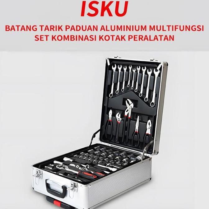 Terbaru IskuTool Kit 187 Pcs Perkakas Bengkel Tool Set/Koper Set Perkakas Bengkel/Alat Bengkel Perka