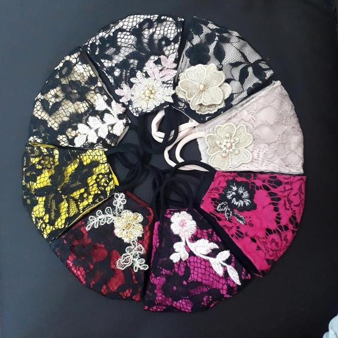 Termurah Masker Kain/Masker Brokat/Masker Fashion/Masker Cantik/Masker Hijab