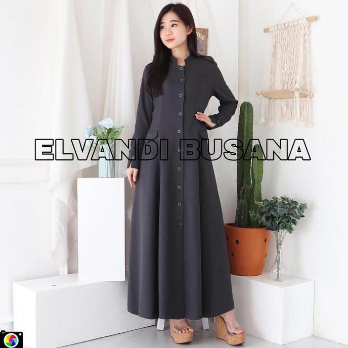 Gamis Guru / Gamis Busui / Gamis Abu Tua / Seragam Gamis / Gamis Tebal - 8001 Abu Tua