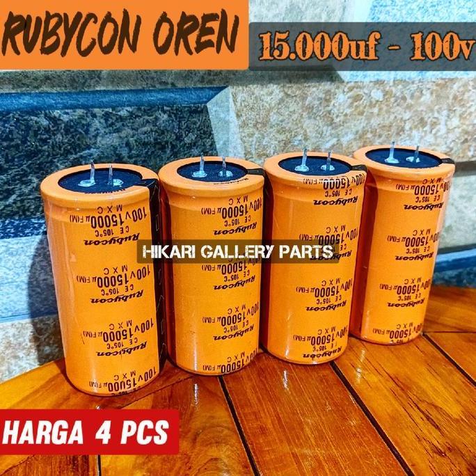 [PAKET 4 BUAH] ELCO RUBYCON 15000uf 100v OREN 4buah Kapasitor Elko 15000uf 100volt Oren / Elco 100v 