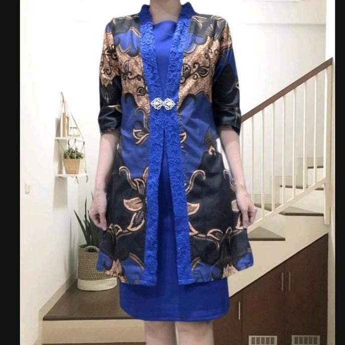 Dress blazer batik 1069 / set dress blazer 1 set