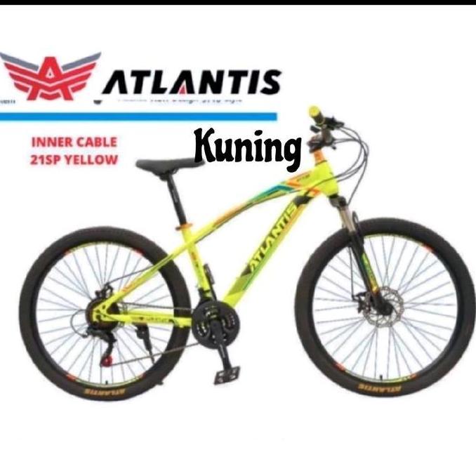 Promo MTB 24 inch  atlantis Rem Cakram Hi Ten Steel 21 Speed Ban 24 x 2.35 sepeda gunung COD
