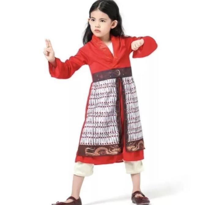 TERLARIS baju chinese mulan anak perempuan/Disney Mulan costume cosplay  girl READY STOCK