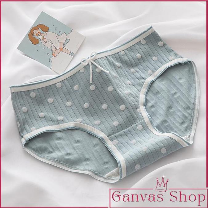 Promo Celana Dalam Katun Lucu CD Cewek Jepang Lucu Motif Print Cherry Polka dot Diskon