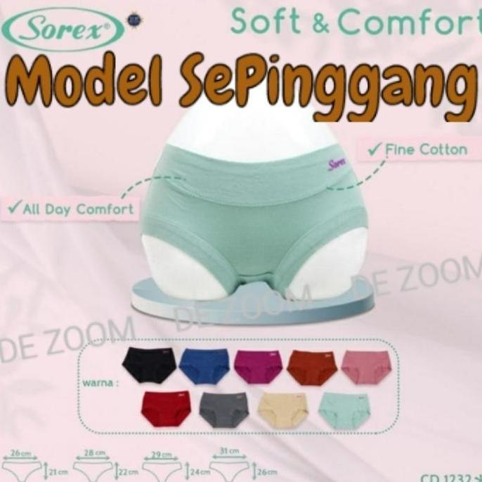Promo Celana Dalam Wanita Sorex 1232 Bahan katun Melar Model Sepinggang Diskon