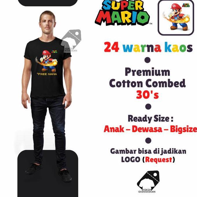 KAOS MARIO / SUPER MARIO / MARIO BROS - BAJU/TSHIRT MARIO BROS TYPE 30