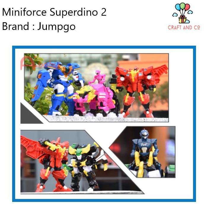 MAINAN ROBOT MINI FORCE MINIFORCE SUPER DINO TRANSFORM 2 ORI JUMPGO KODE 932