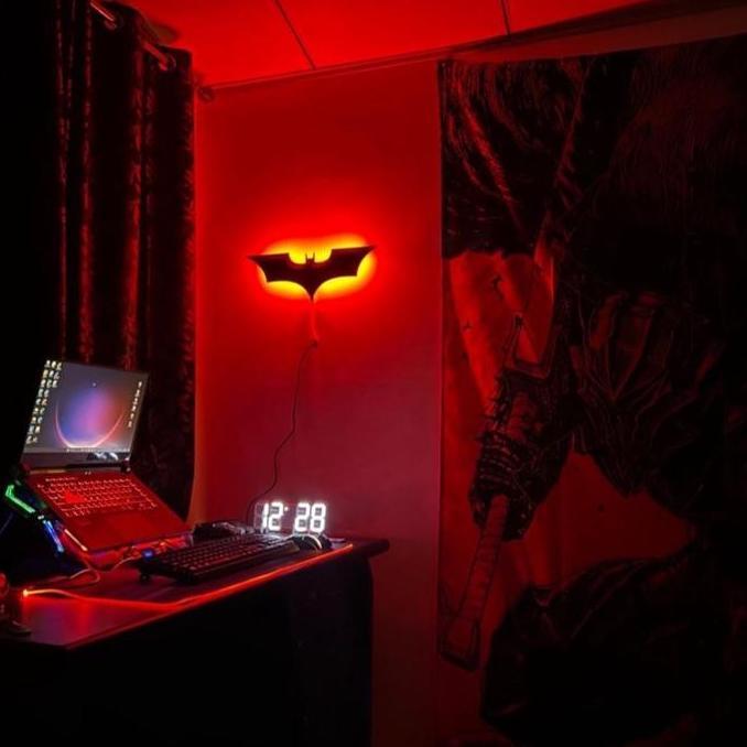 Lampu tidur batman hiasan kamar cowok dekorasi lampu kamar