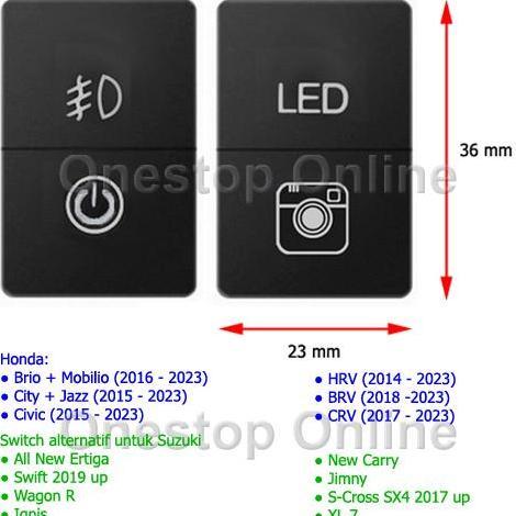 // SWITCH HONDA DUAL SAKLAR MOBIL CRV-HRV-BRV-CIVIC-CITY-JAZZ-BRIO-MOBILIO *