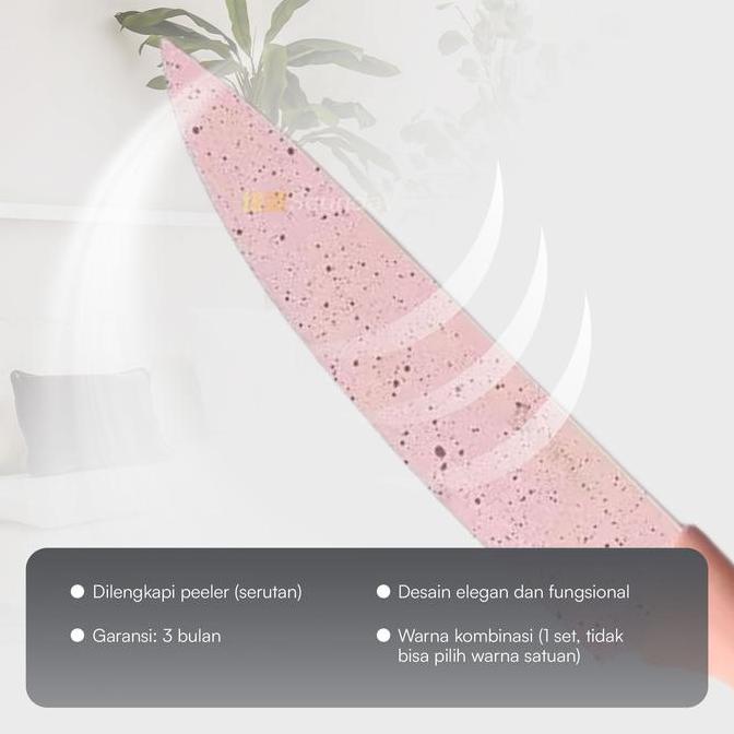 New Pisau 6 In 1 Set Complete / Set Pisau Dapur / Pisau Keramik Kitchenware