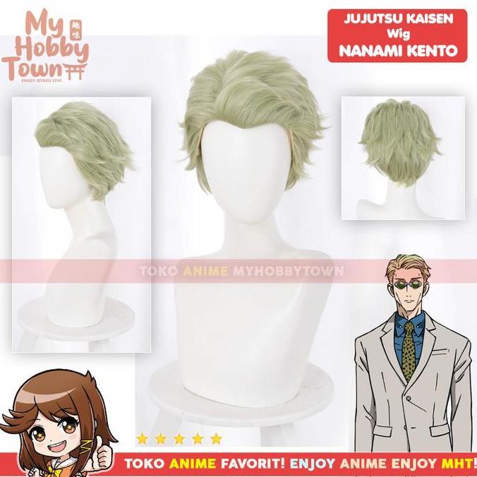 Wig Cosplay Anime Jujutsu Kaisen : Nanami Kento Rambut Palsu Promo