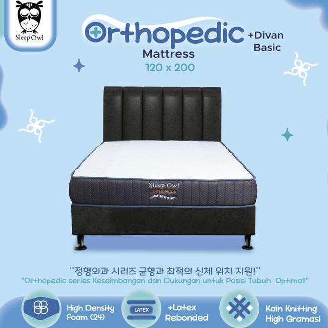 SLEEP OWL ORTHOPEDIC Kasur Busa Rebonded Latex 120 x 200 Fullset