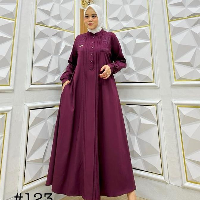 Midi Standar  Jasmine Bordir Muslim Wanita Dress