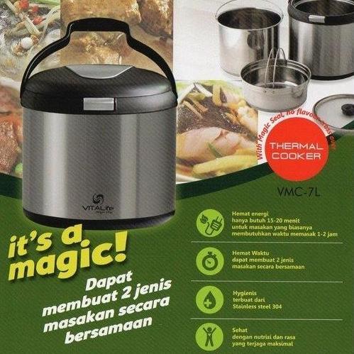 sabarshopss - non elektrik thermal cooker magic chef / slow cooker stainless
