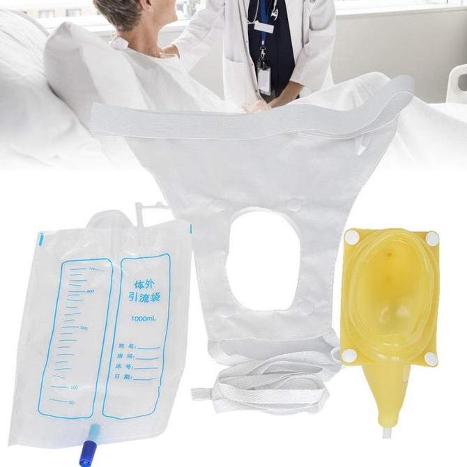 TOS alat bantu kencing dengan urinal bag kantong pipis silikon eksternal kateter kantong urin bag un