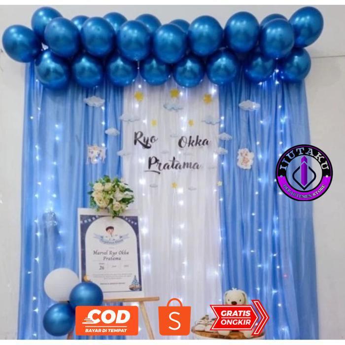 IJUTAKU PAKET DEKORASI KOMPLIT + BALON CROME SIAP PAKAI / ULTAH / KHITANAN / LAMARAN / TUNANGAN / AQ