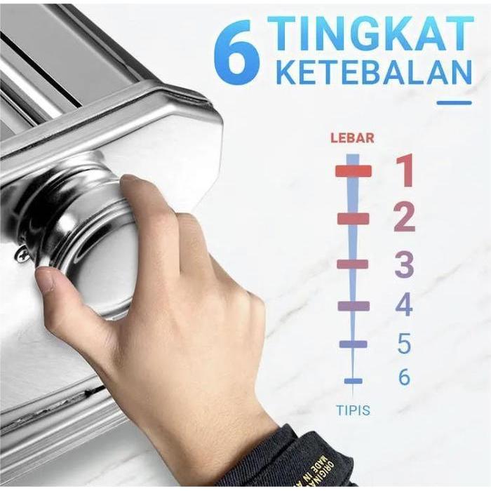 Qme- Pasta Maker Atlas Qm-150 Gilingan Mie, Molen, Pangsit Cetakan Mie Penggiling Pencetak Pasta Kue