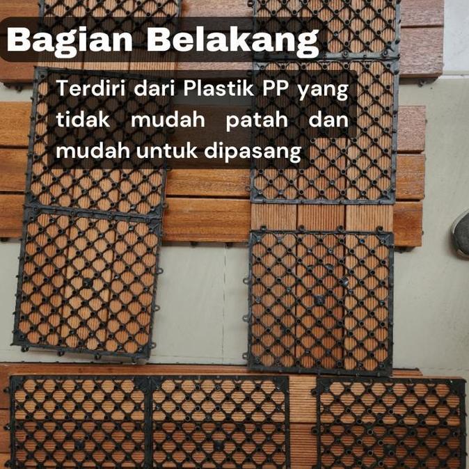 Decking Tile Bengkirai Base - Rangka PVC-Praktis Promo