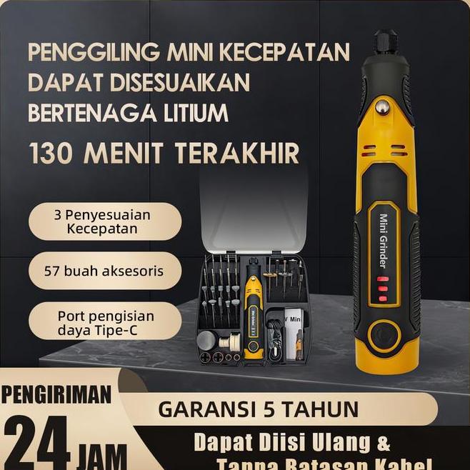 Pengiriman 24 Jam Soarfly Mini Grinder Mini Gerinda Mini Bor Set 57Pcs 3 Gipenyesuaian 16Rmnt Mesin 