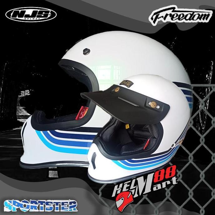 NJS FREEDOM Motif (FREE PAD) - Helm NJS Retro Classic Helm Cakil Visor
