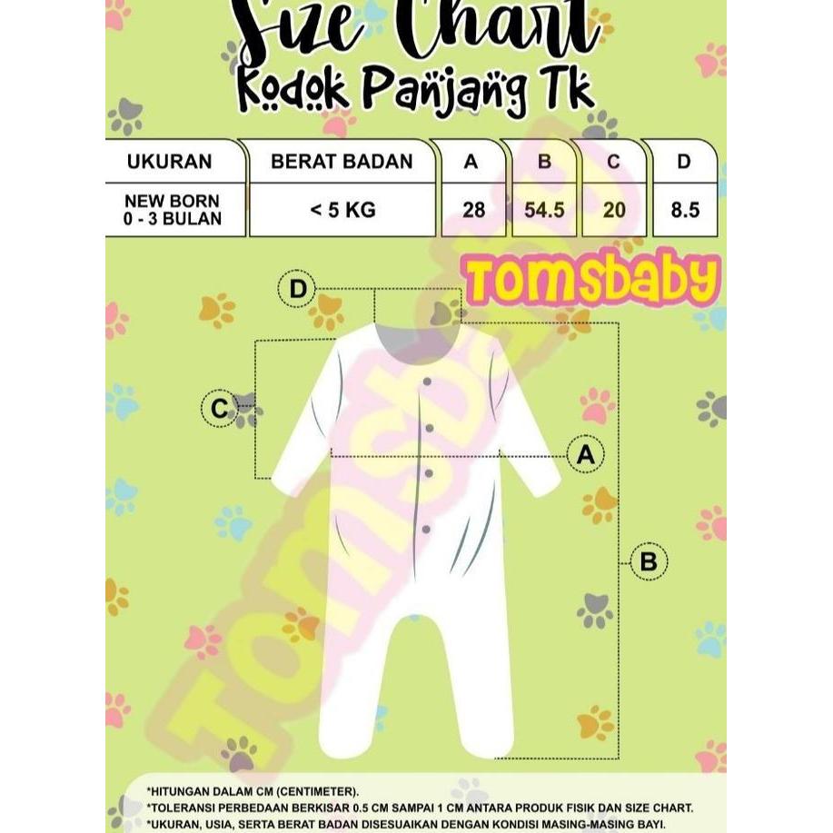 [TOMS] CHIYO BABY (3pcs) Jumper Tutup Kaki Motif Terbaru Soft Cotton Bamboo Fibre | Baju Kodok Bayi 
