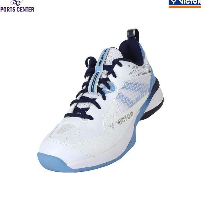 ASLI New Sepatu Badminton Victor A610IV AF / A 610 IV AF Ivory White Brilliant Blue READY STOCK
