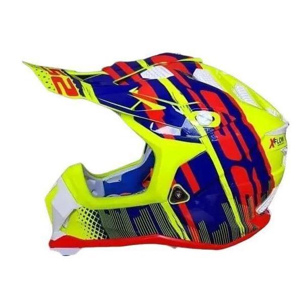 Helm LS2 MX470 Subverter Bomber Hi-Vis Yellow Blue Red