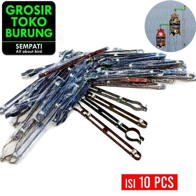 TERMURAH - SEMPATI GROSIR Katrol Perkutut Model Antik Kerekan Besi Panjang Isi 10 Pcs Warna Antik Ga