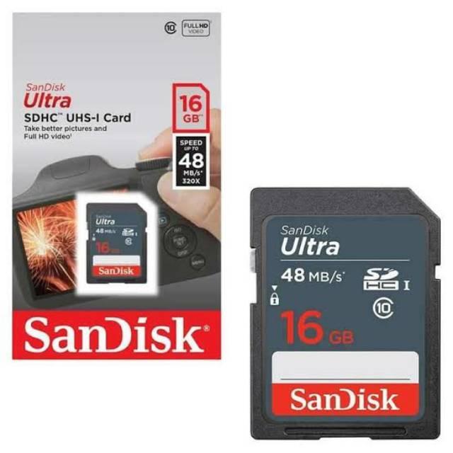 Memory Sd Card Sandisk 16Gb 32Gb 64Gb 128Gb Class 10 Untuk Camera/Handycam