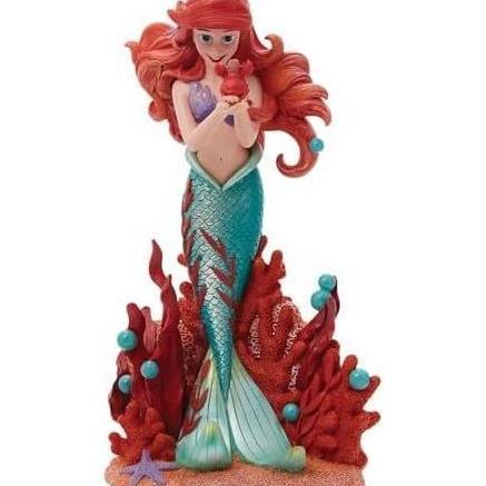 Enesco Disney Showcase Botanical The Little Mermaid Ariel Holding Sebastian Figurine, 8 Inch, Multic
