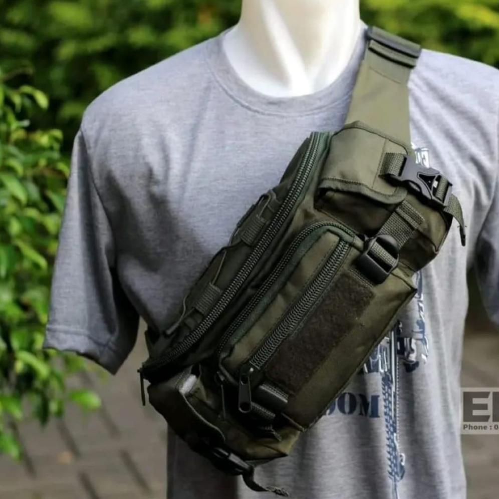 HOT PRODUCT WAISTBAG PRIA TACTICAL ARMY TAS PRIA TAS DADA BISA COD