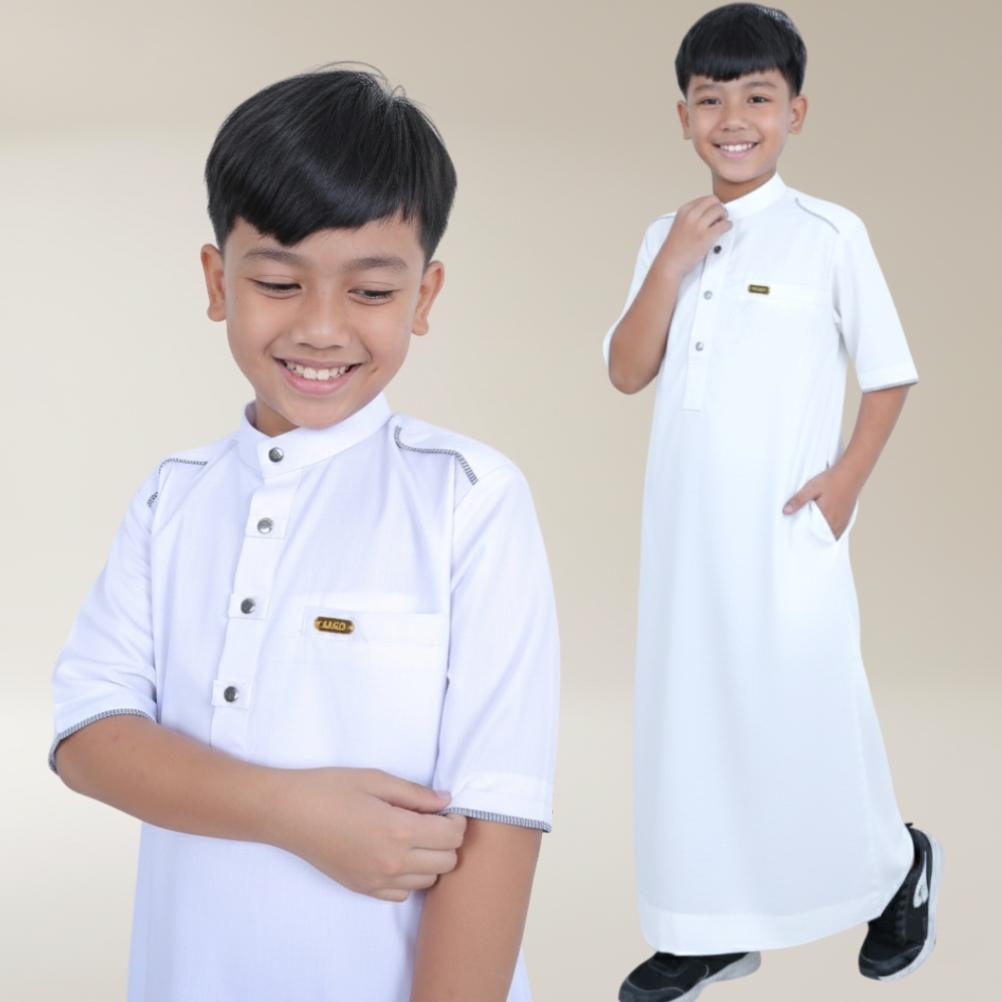 Terbaru Jubah Anak Laki Laki Lengan Pendek Oemar Series Gamis Anak Laki Katun Saudi Premium Usia 4-1