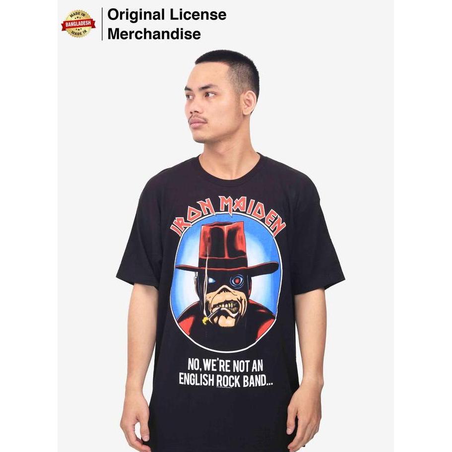 Kaos Baju Musik Metal Original IRON MAIDEN Not An English Rock Band