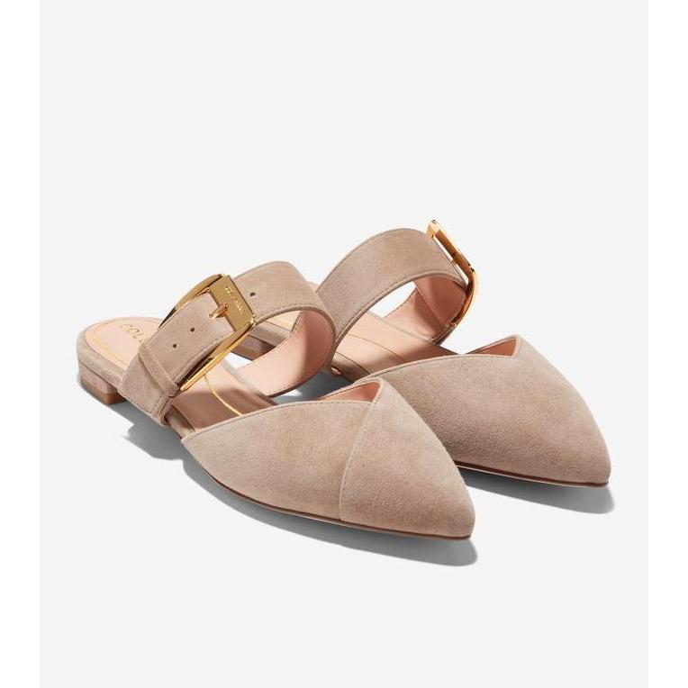 Cole Haan Woman Vandam Buckle Mule - Sepatu Wanita (Coklat)