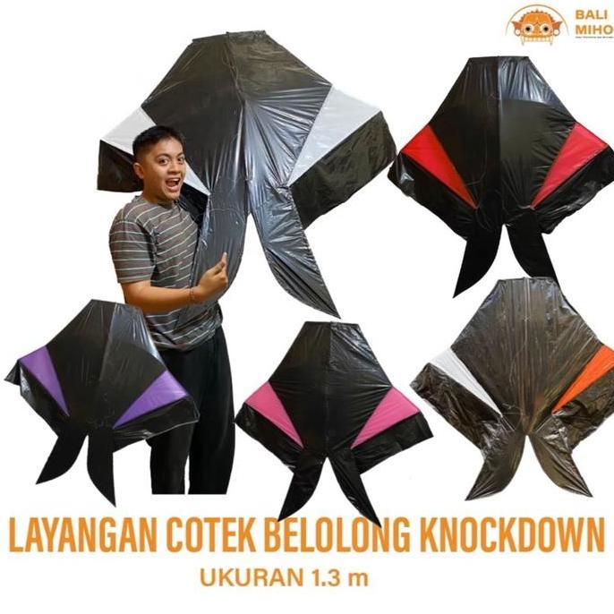 Layangan Cotek Belolong Knockdown 1.2 meter - Layangan Ikan Knockdown - Layangan Bali - Layangqn Beb