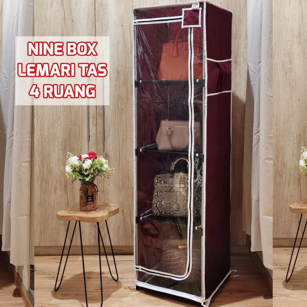 NINE BOX RAK TAS/LEMARI TAS/RAK SERBAGUNA/RAK TAS ANTI DEBU/LEMARI PAKAIAN/LEMARI SUSUN/RAK SUSUN