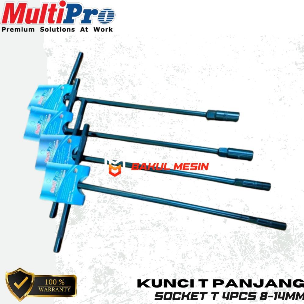 PAKET kunci T panjang kunci shock T socket T 4pcs MULTIPRO 8-14mm