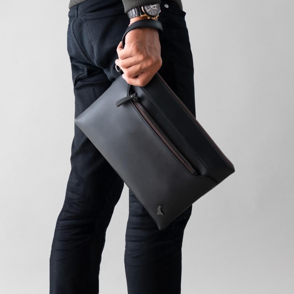 promo terbaru handbag pria kulit clutch bag model slim multifungsi anti air tas tangan cowok kekinia