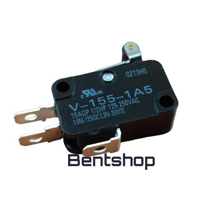 Micro Switch Omron Original + Roda Tuas Pendek V-155-1A5 Asli