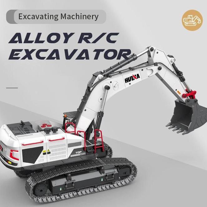 Huina 1594 Rc Truk Excavator Alloy 114 Grabber Drill Alat Berat
