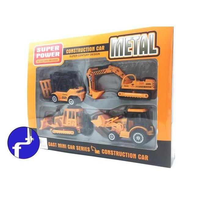 Mainan Excavator Bulldozer Beko Grader Die Cast Metal Construction F4