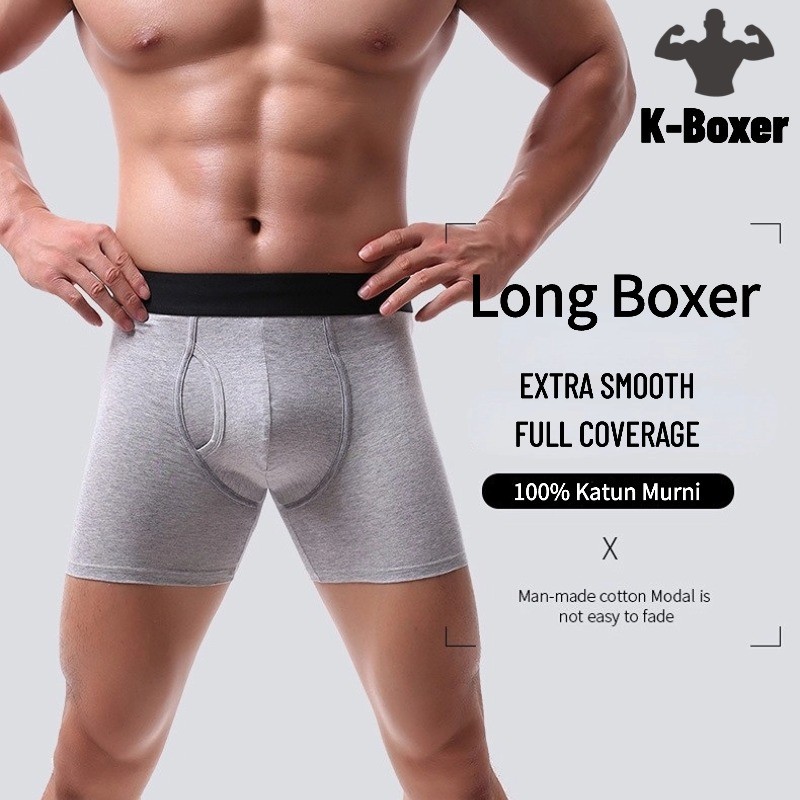 Celana Dalam Pria 3 PCS Underwear Long Boxer/Celana Dalam Boxer Pendek Pria 100% Katun/Celana Dalam 