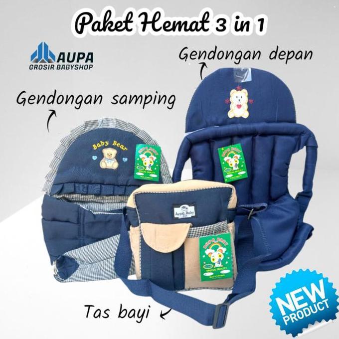 Paket Hemat Twil 3pcs Gendongan bayi samping Gendongan Depan Bordir Tas Marsya Hadiah lahir Newborn 