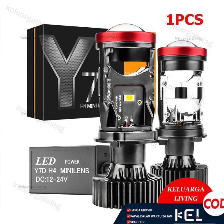 Projie Led Mobil Mini Projie Y7D H4 Mobil Super Terang Lampu Led Mobil Utama Kabut Headlamp Lampu Mo