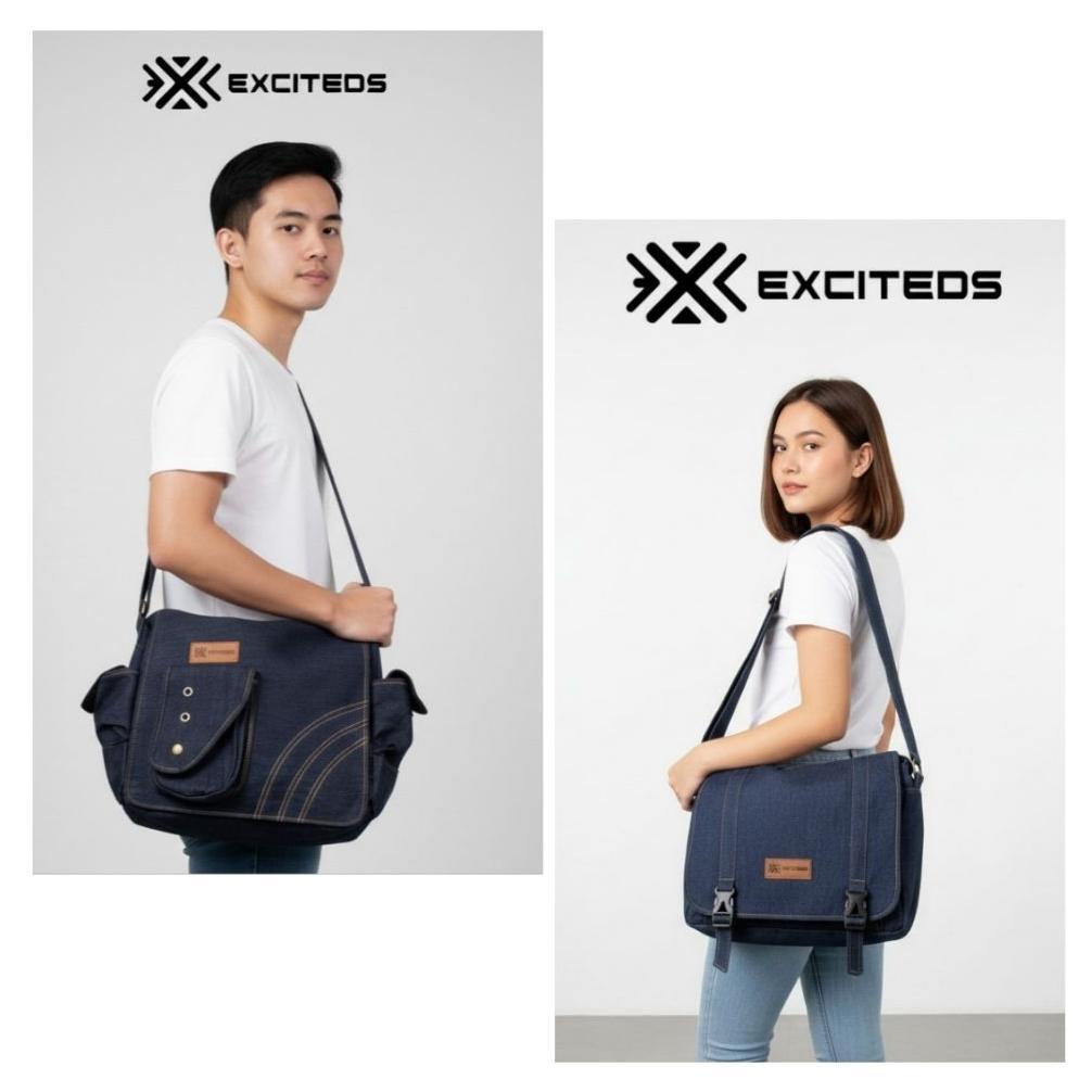 new tas selempang kanvas miqdi casual polos slingbag canvas messenger sekolah kuliah korea unisex st