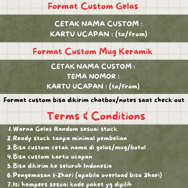 sale READY Hampers Lebaran Mug Gelas Custom Packaging Tas / Hampers Idul Fitri / Parcel Lebaran