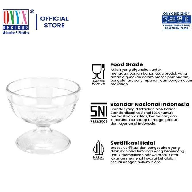 Bestone- Onyx, Gelas Es Krim 250ml: Plastik SAN, Aman untuk Minuman, Bebas BPA, ACG07